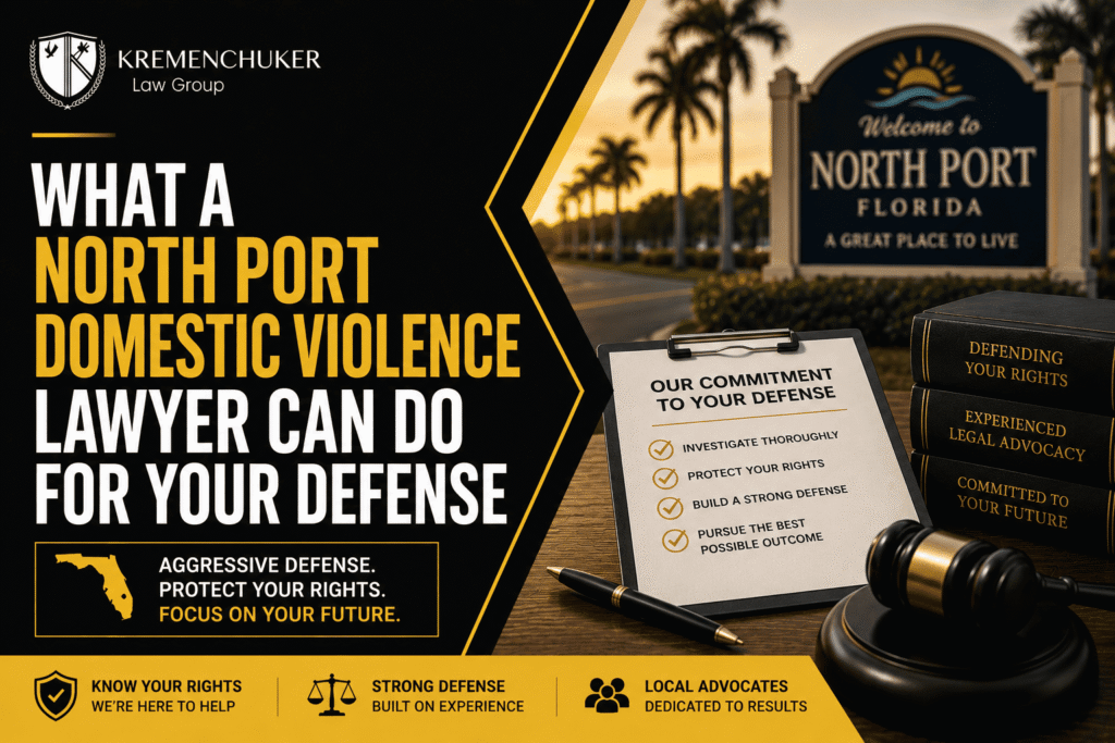 North Port domestic violence defense attorney with legal checklist