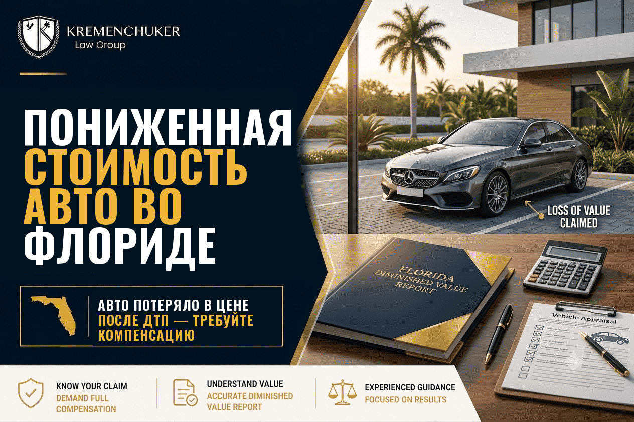 Пониженная стоимость автомобиля во Флориде: что это и когда вы можете ее взыскать