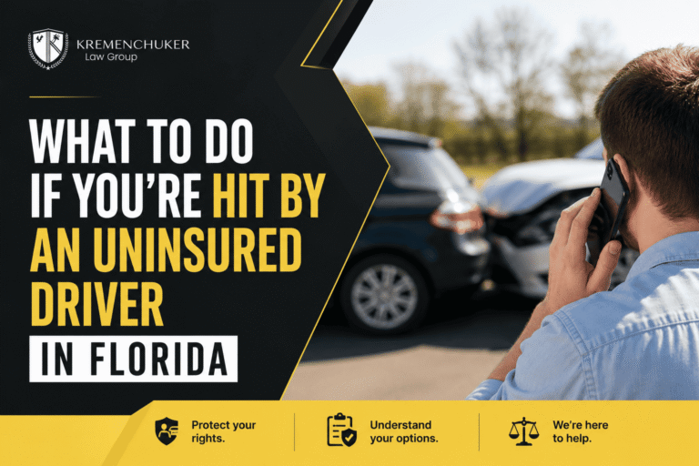 Driver calling for assistance after being hit by an uninsured driver