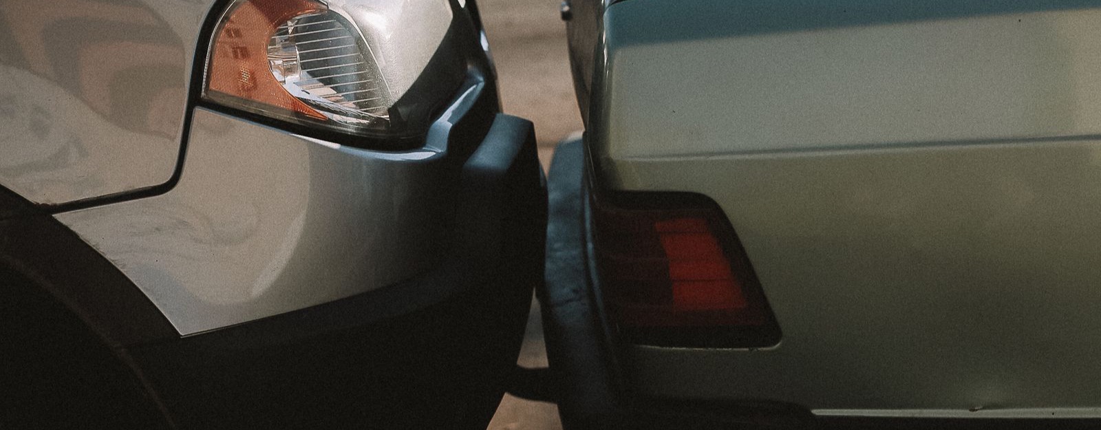 Two cars after a minor collision
