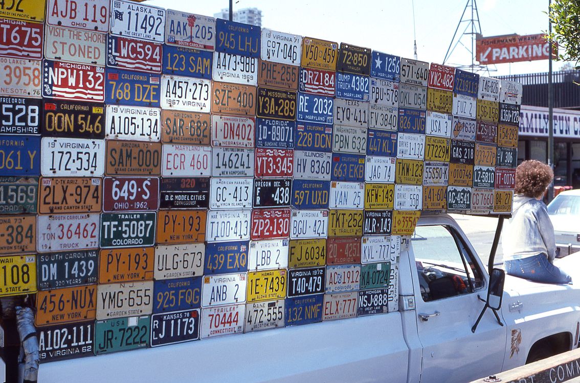 Collection of US state license plates — snowbird and out-of-state drivers in Florida