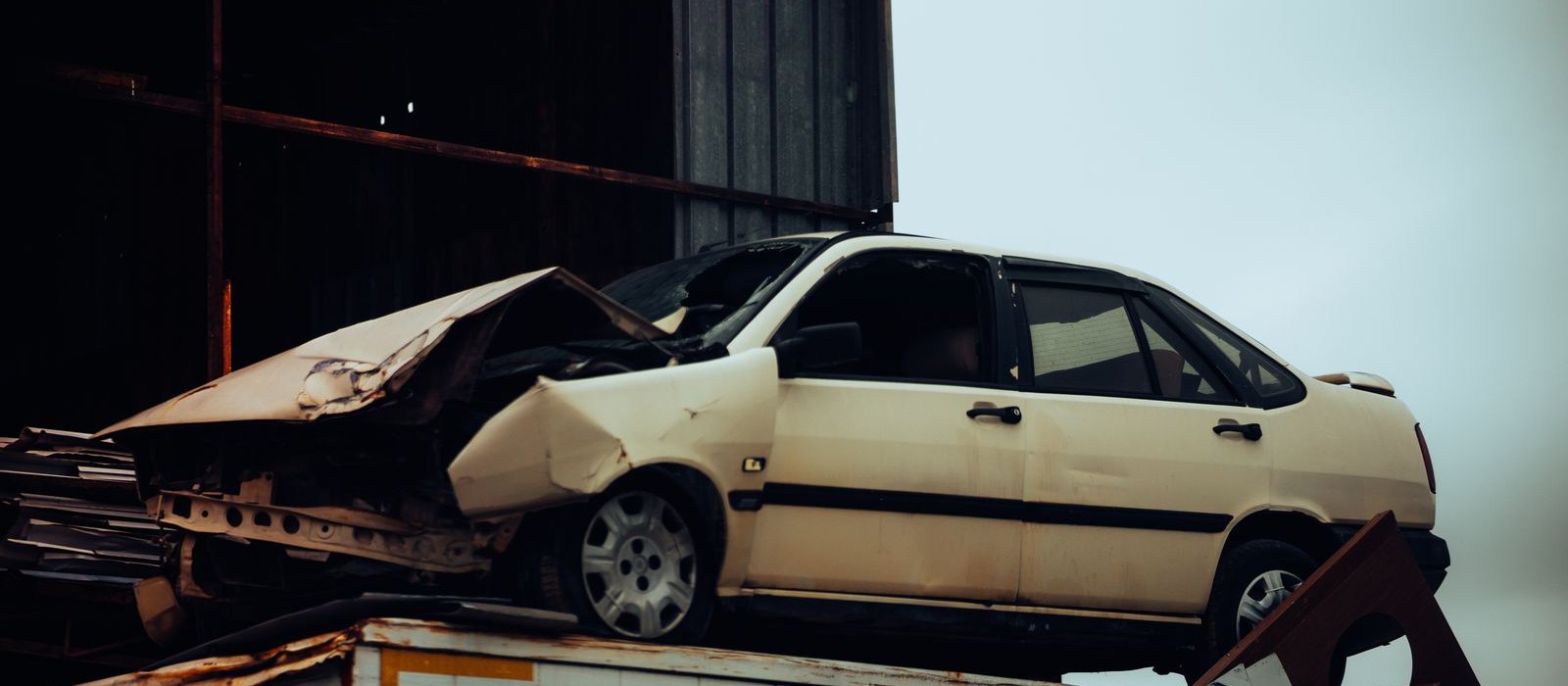 Damaged car after a crash in Winter Haven
