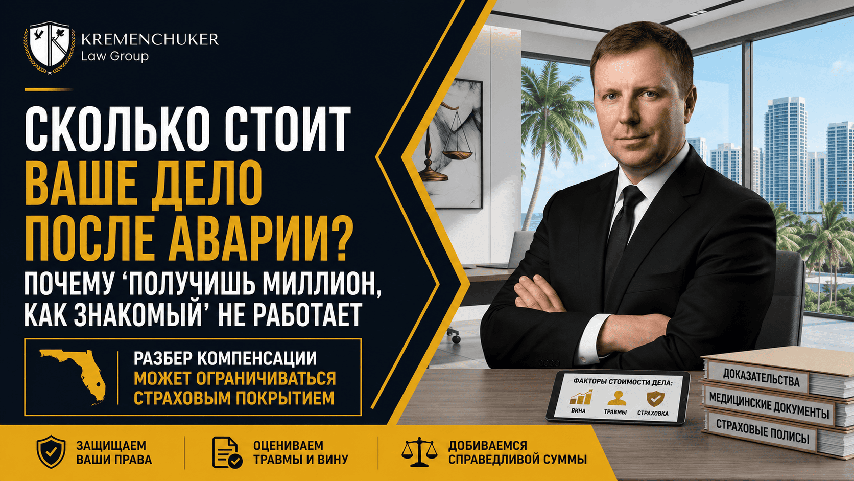 Сколько стоит ваше дело после аварии — и почему «получишь миллион, как знакомый» не работает