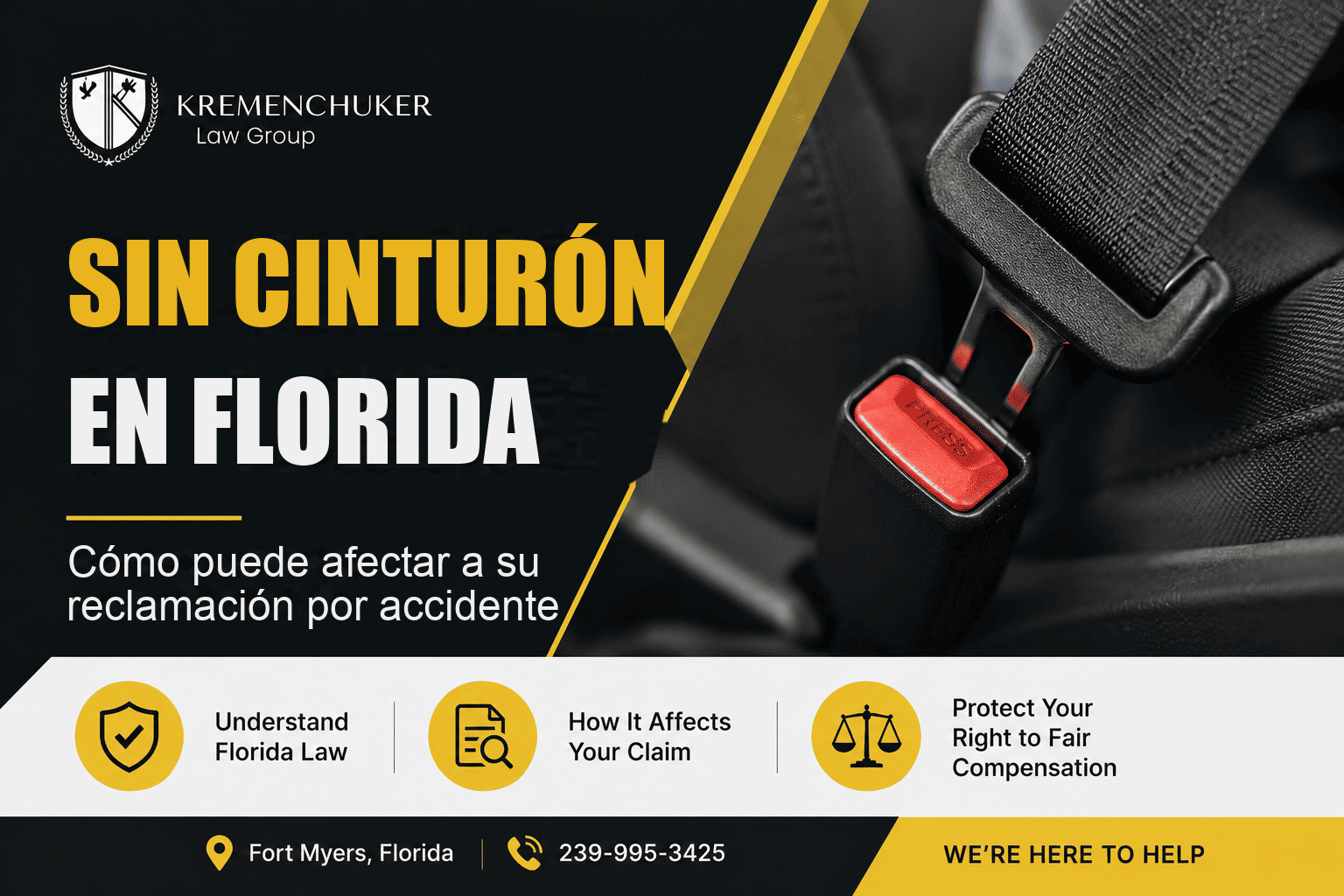 No llevaba el cinturón: ¿puedo demandar igual tras un accidente de auto en Florida?