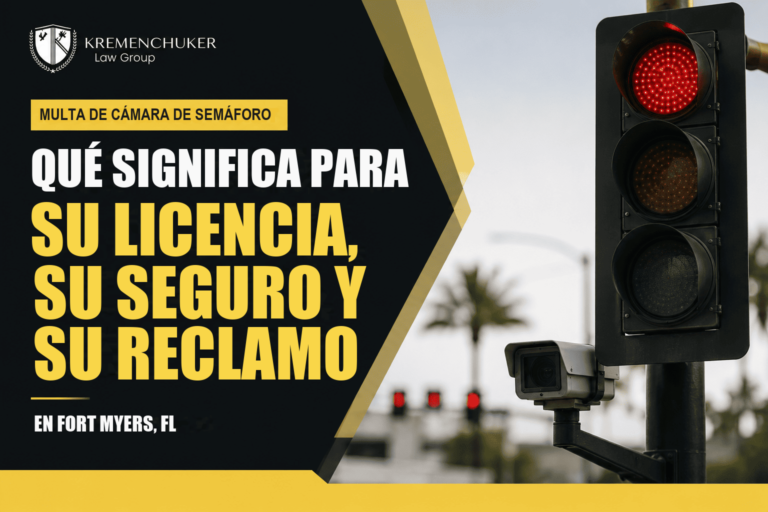 Multa de cámara de semáforo en Fort Myers: licencia, seguro y reclamación