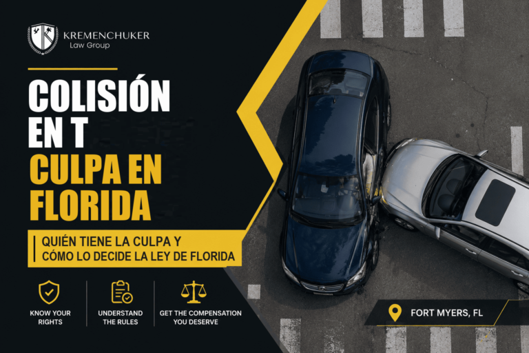 Colisión en T en Florida: quién tiene la culpa y cómo lo decide la ley
