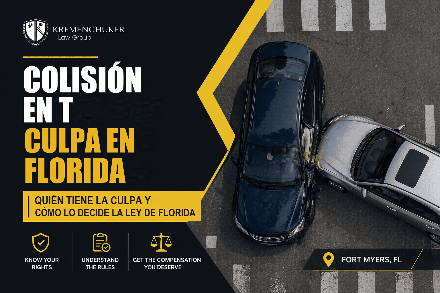 ¿Quién tiene la culpa en una colisión en T en Florida? Guía legal 2026