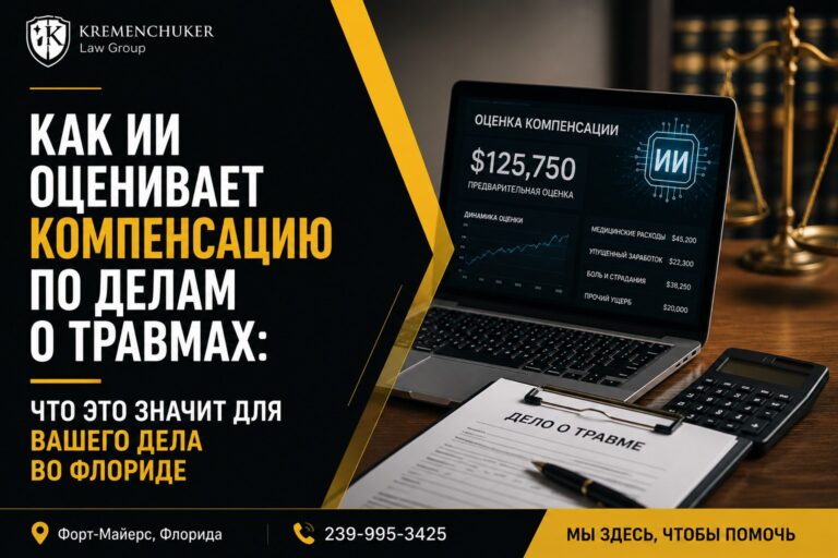 Панель оценки компенсации с ИИ рядом с заявлением по делу о травме во Флориде