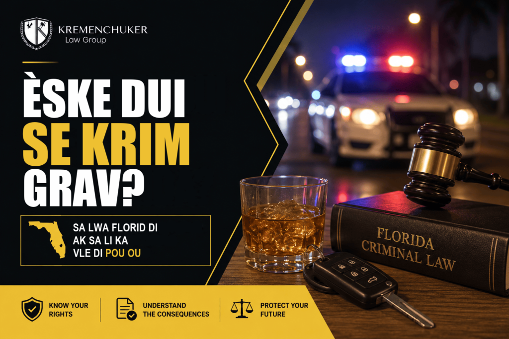 Èske yon DUI se yon krim grav nan Florid?