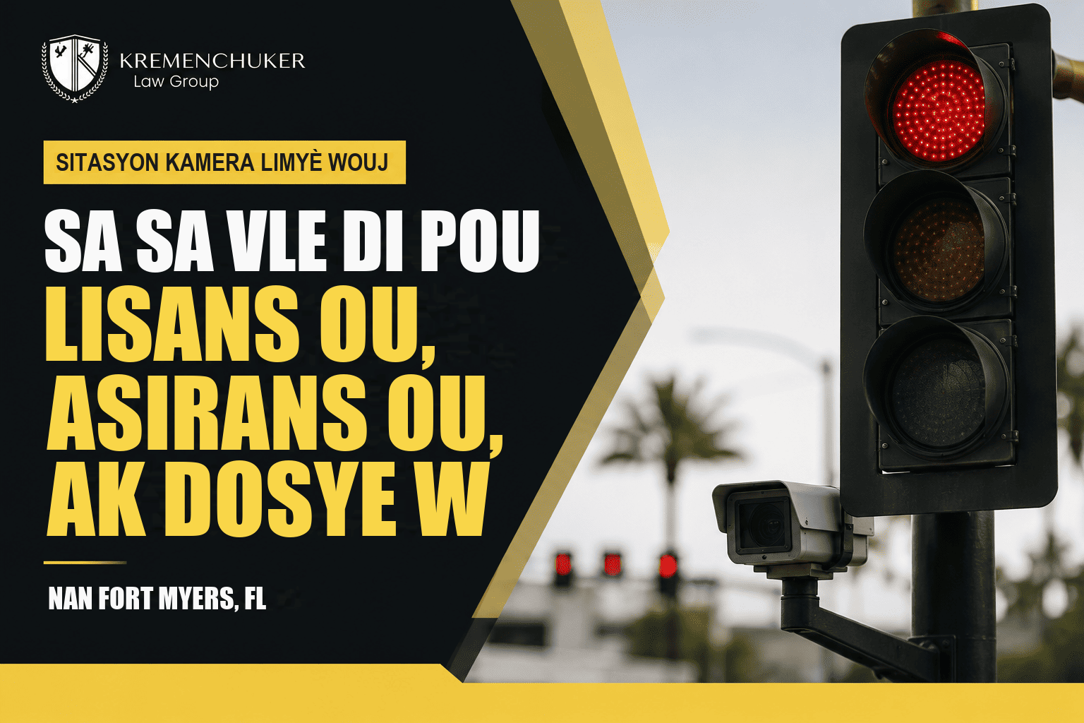 Sitasyon kamera limyè wouj nan Fort Myers? Sa li reyèlman fè ak lisans ou, asirans ou — epi dosye aksidan w