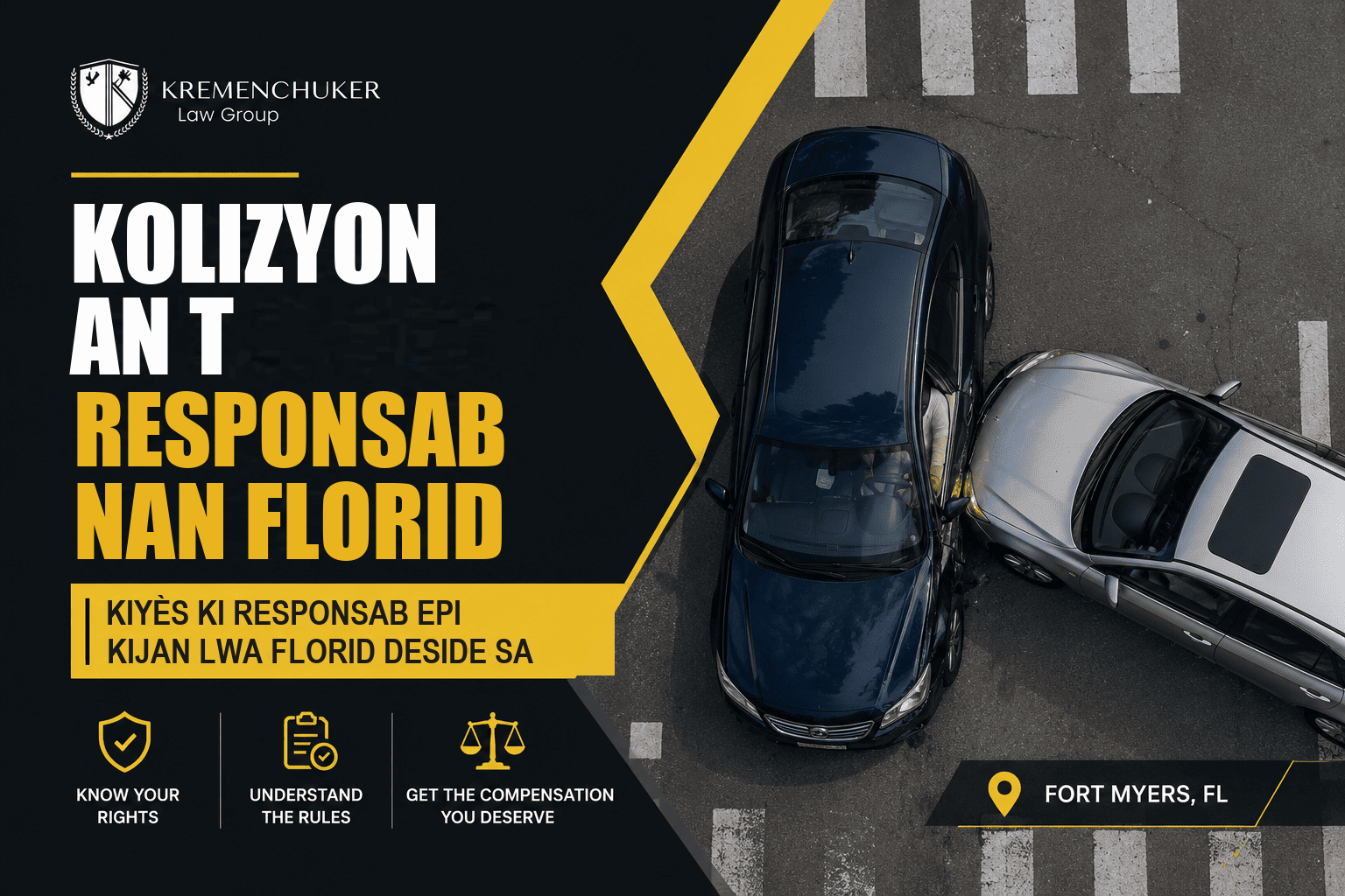 Kiyès ki responsab nan yon aksidan T-bone nan Florid? Yon gid legal 2026