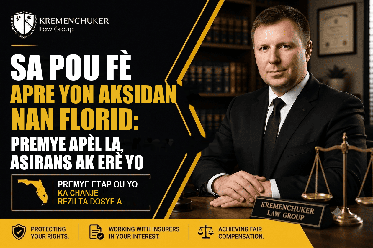 Sa pou fè apre yon aksidan machin nan Florid: premye apèl la, konpayi asirans lan, ak erè bonè yo